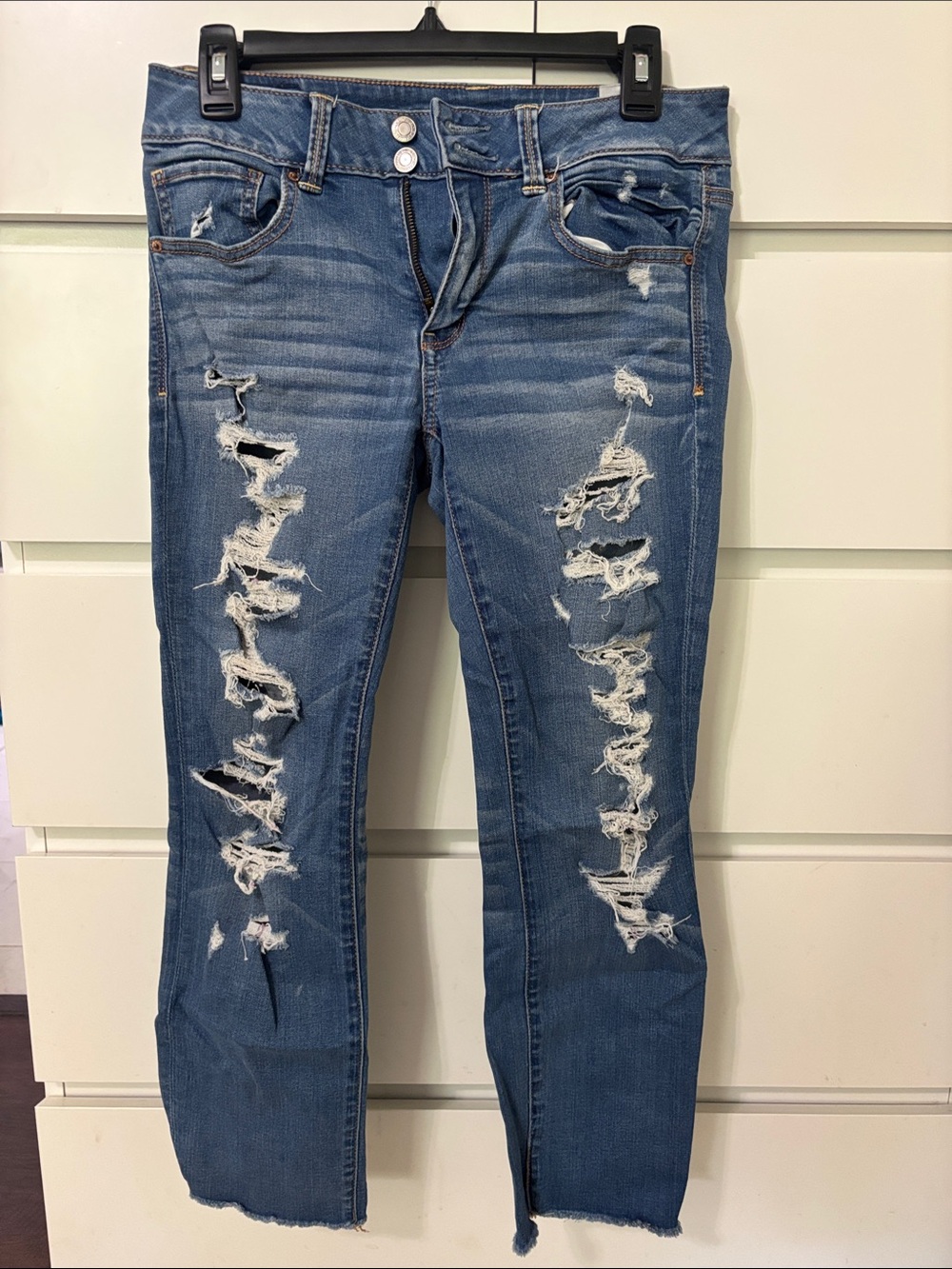 American Eagle Outfitters Ripped Light Blue Skinny Jeans